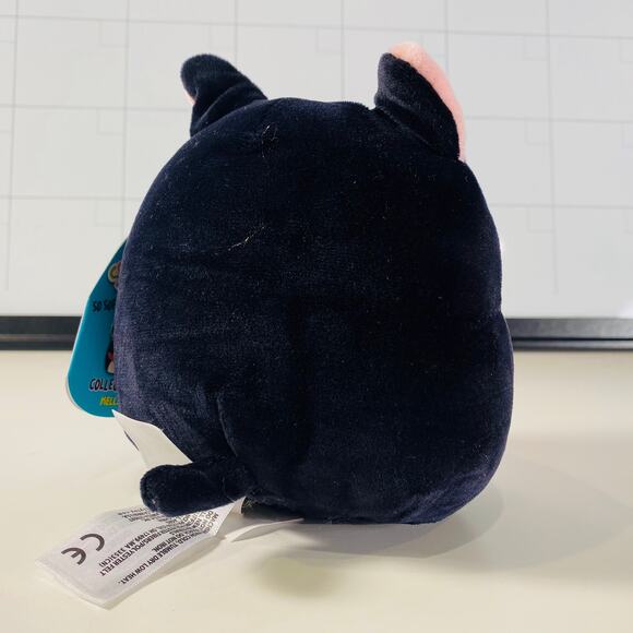 Squishmallow Teddy the Black Dog 5" Boston Terrier Plush Red Bandana Puppy Pup - Picture 6 of 8